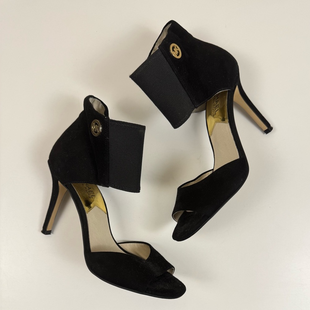 Michael by Michael Kors Sivian Peep-Toe Suede Heels